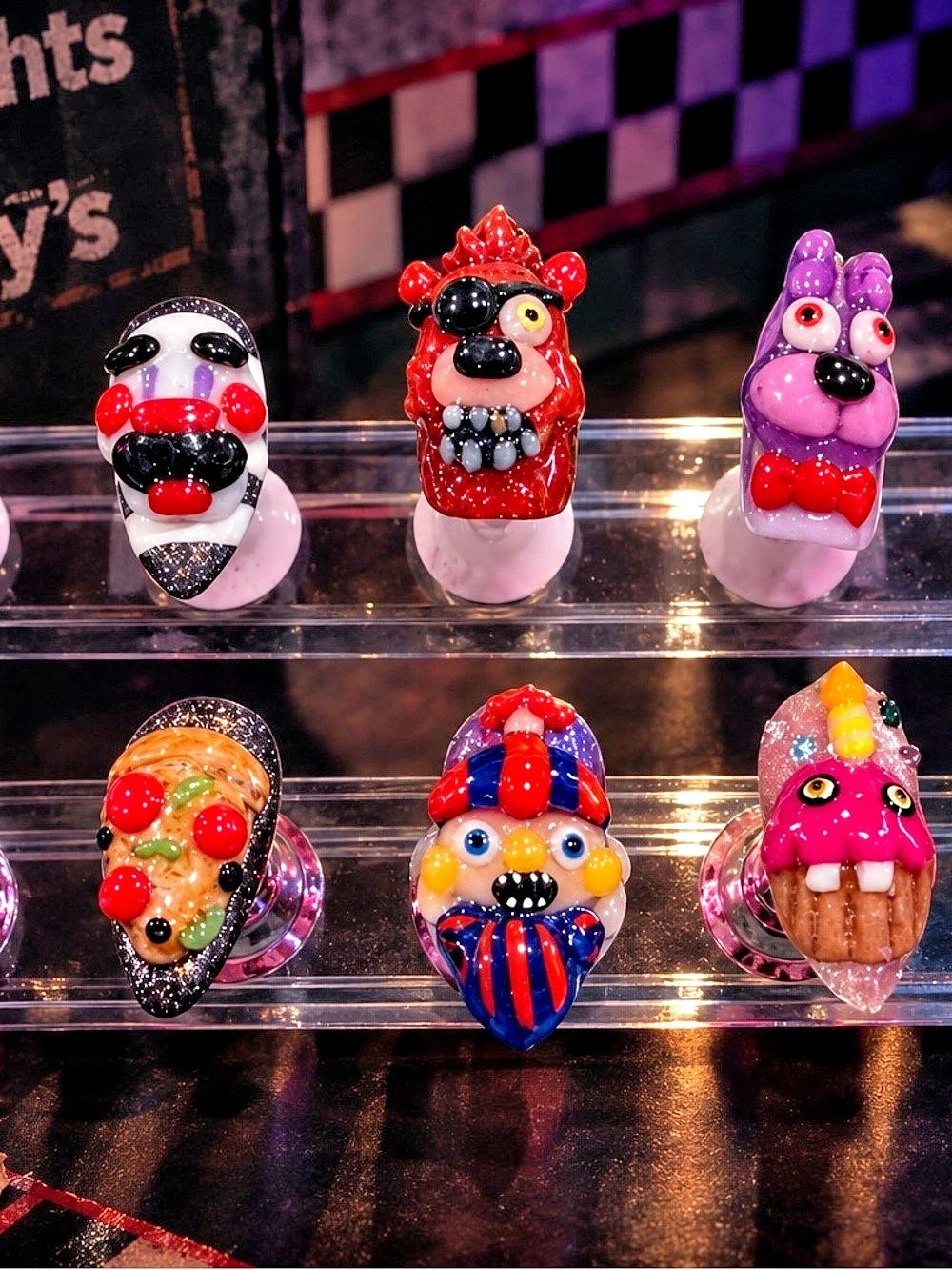 Handcrafted Character Rings Multicolor